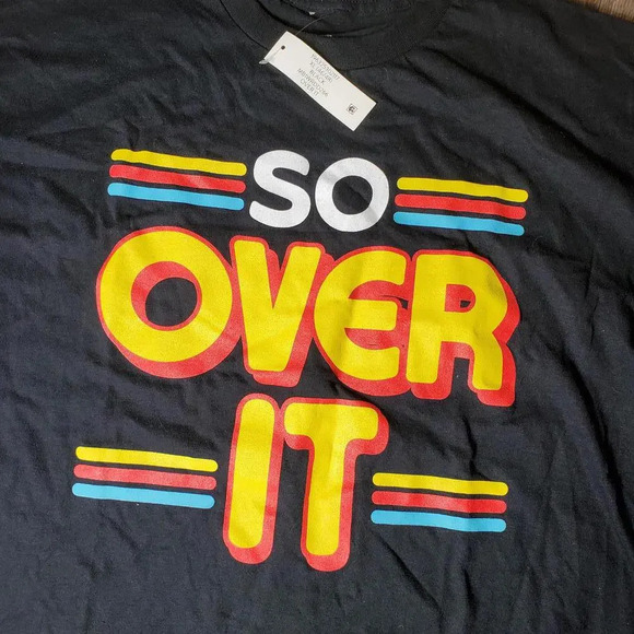 NWT Humor Men's Size XL "So Over It" Black Crewneck T-Shirt - Picture 6 of 12
